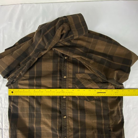 Aviator Shirt Mens Small Pilot Academy United States Pearl Snap Brown‎ Plaid - Picture 8 of 13